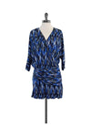 Dropped Waistline Rayon Faux Wrap General Print Dress