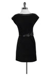 Round Neck Cap Sleeves Fitted Back Zipper Little Black Dress