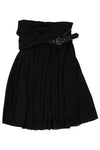 Strapless Leather Trim Empire Waistline Above the Knee Polyester Back Zipper Draped Belted Dress