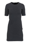 Round Neck Hidden Back Zipper Short Sleeves Sleeves Geometric Print Bodycon Dress