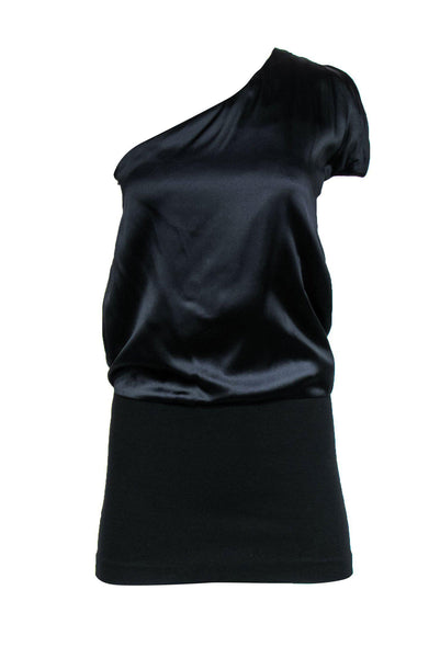 Stretchy Draped One Shoulder Tunic