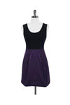 A-line Collared Pleated Pocketed Ribbed Back Zipper Sleeveless Dress