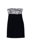 Strapless Hidden Side Zipper Sequined Dress