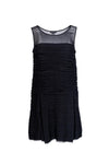 Sleeveless Cocktail Silk Mesh Tiered Animal Print Little Black Dress/Party Dress With Ruffles