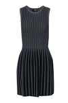 Sheath Striped Print Sleeveless Scoop Neck Sheath Dress