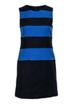 Round Neck Pocketed Striped Print Shift Dress