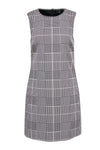 A-line Hidden Back Zipper Fall Round Neck Turtleneck Dog Houndstooth Print Sheath Sheath Dress