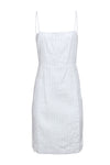 Sleeveless Summer Sheath Striped Print Linen Sheath Dress/Midi Dress