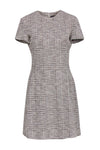 Fitted Fit-and-Flare Tweed Short Sleeves Sleeves Dress