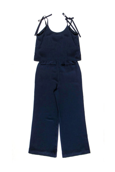 V-neck Self Tie Pocketed Elasticized Waistline Jumpsuit