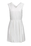 V-neck Fit-and-Flare Sleeveless Summer Pocketed Fitted Hidden Back Zipper Dress