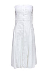 A-line Strapless Pocketed Fitted Button Front Summer Straight Neck Dress