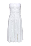 A-line Strapless Fitted Pocketed Button Front Straight Neck Summer Dress