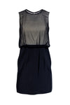 Crew Neck Sheath Mesh Sheer Silk Sheath Dress