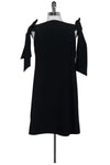 Shift Sheath Off the Shoulder Hidden Back Zipper Sheath Dress/Little Black Dress With a Bow(s)