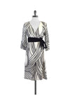 Striped Print Empire Tie Waist Waistline Wrap Dress