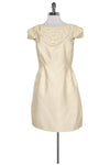 Sophisticated Cap Sleeves Hidden Back Zipper Beaded Round Neck Above the Knee Party Dress