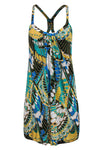 Shift Sleeveless Scoop Neck Racerback Cutout General Print Beach Dress