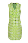 V-neck Shift General Print Hidden Side Zipper Sleeveless Dress