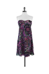 Strapless Hidden Side Zipper General Print Dress