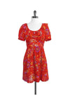 Pocketed Hidden Back Zipper Floral Print Dress