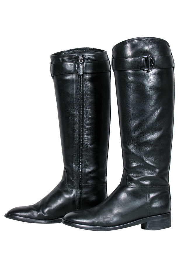 Tory Burch - Black Leather Riding Boots Sz  – Current Boutique