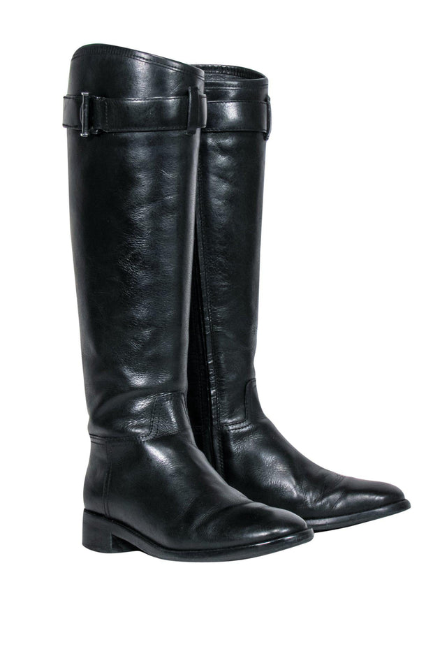 Tory Burch - Black Leather Riding Boots Sz  – Current Boutique