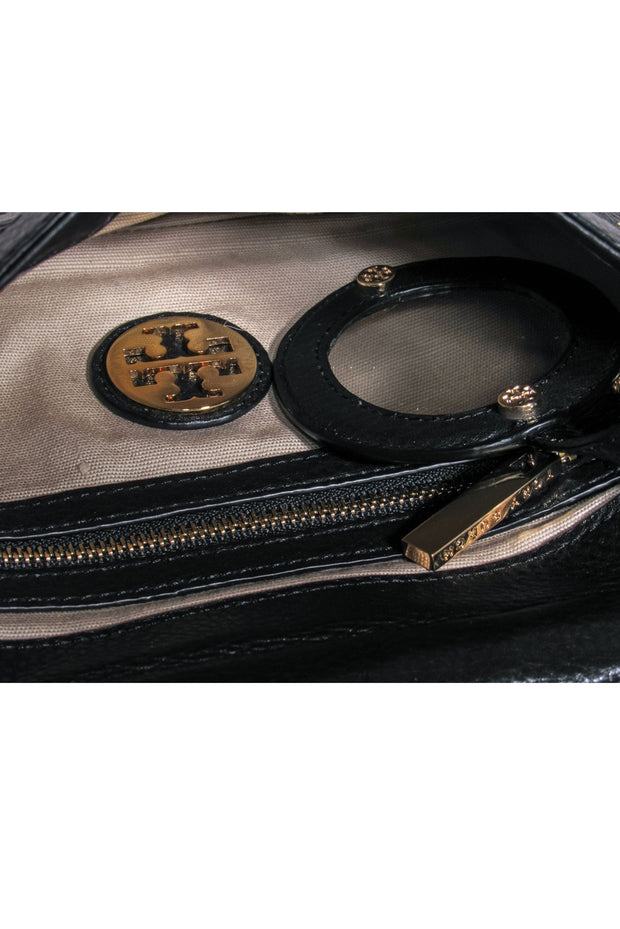 Tory Burch - Black Leather w/ Gold Chain Crossbody Clutch – Current Boutique