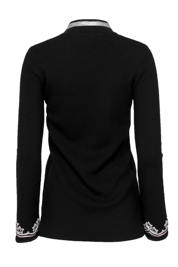 Tory Burch - Black Tunic-Style Sweater w/ Appliques Sz XS – Current Boutique