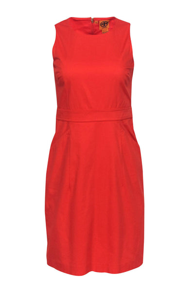 Sheath Round Neck Pocketed Sheath Dress