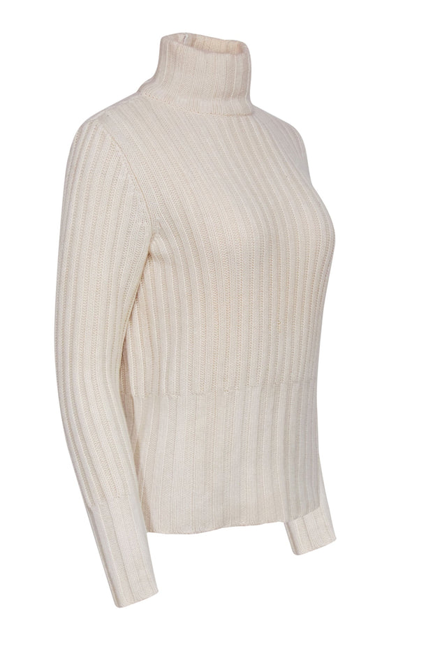 Tory Burch - Ivory Cashmere Turtleneck Sweater Sz S – Current Boutique