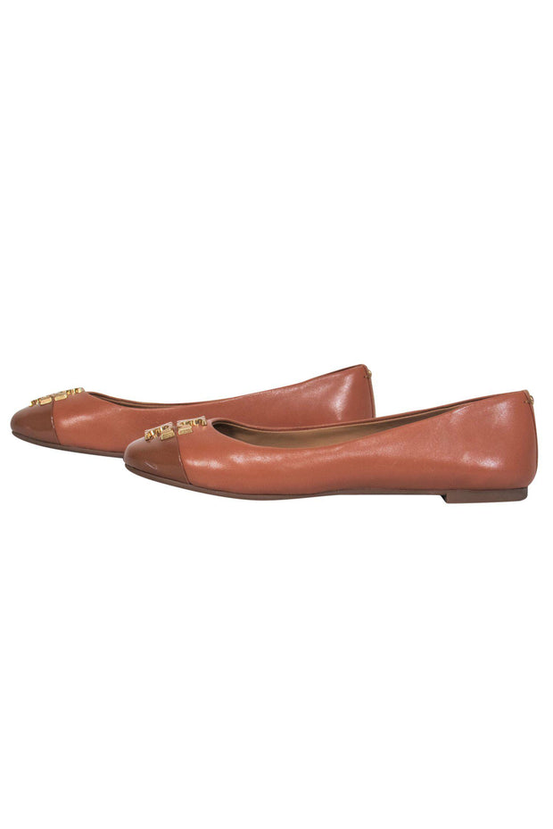 Tory Burch - Light Brown Leather Ballet Flats w/ Gold-Toned Logo Sz 5 –  Current Boutique