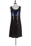 Fitted Sequined Shift Round Neck Party Dress