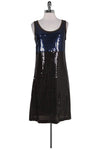 Shift Fitted Sequined Round Neck Party Dress