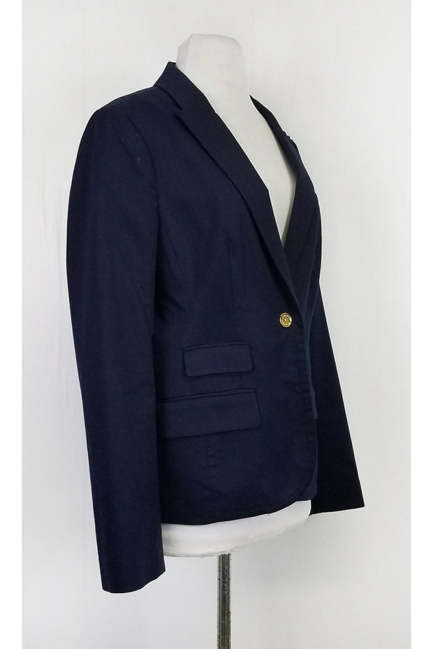 Tory Burch - Navy Gold Button Blazer Sz 10 – Current Boutique