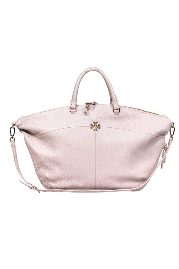 Tory Burch - Pebbled Blush Leather Expandable Tote – Current Boutique