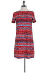 Cotton Short Sleeves Sleeves Round Neck General Print Above the Knee Dress