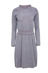 Fitted Long Sleeves Knit Fit-and-Flare Dress