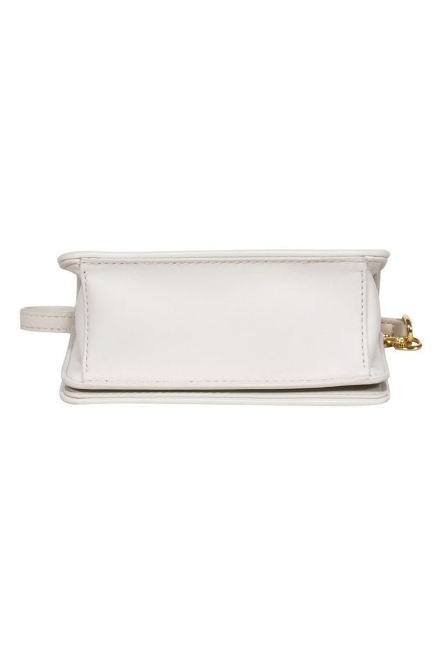 Tory Burch - White Quilted Smooth Leather Mini Crossbody – Current Boutique