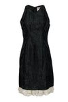 A-line V-neck Sleeveless Lace Trim Hidden Back Zipper Dress