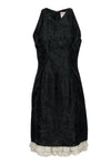 A-line V-neck Hidden Back Zipper Sleeveless Lace Trim Dress