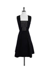 Square Neck Pleated Hidden Back Zipper Sleeveless Dress