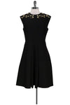 Sleeveless Fit-and-Flare Back Zipper Jeweled Fitted Round Neck Above the Knee Tulle Evening Dress/Little Black Dress