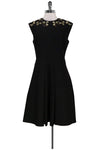 Tulle Round Neck Fit-and-Flare Above the Knee Back Zipper Fitted Jeweled Sleeveless Evening Dress/Little Black Dress