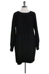 Polyester Shift Back Zipper Round Neck Cocktail Long Sleeves Dress