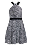 A-line Cotton High-Neck Pocketed Dress