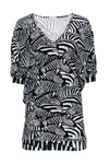 V-neck Dolman Sleeves Fitted Animal Zebra Print Cocktail Shift Party Dress