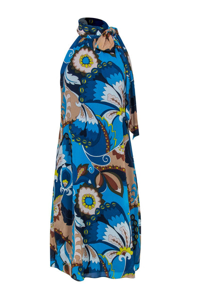 Tall Sleeveless Paisley Print High-Neck Midi Dress