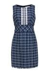 Shift Hidden Back Zipper Sleeveless Plaid Print Dress