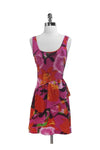 Floral Print Asymmetric Peplum Tank Dress